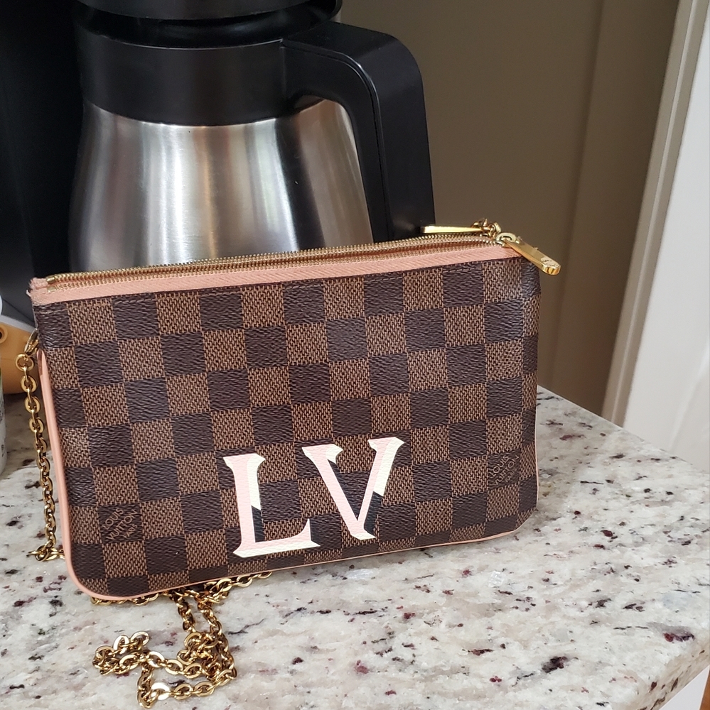 *authentic* Damier edene double zip pouchette